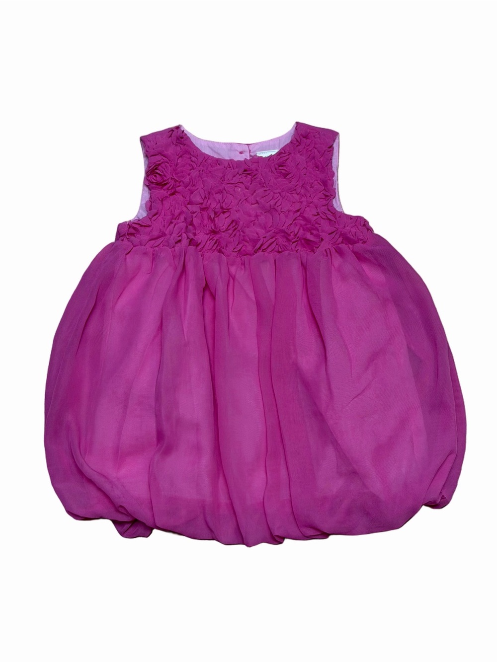Cuddle Bear Collection Girls 24M Hot Pink Rosette Floral Bubble Party Dress